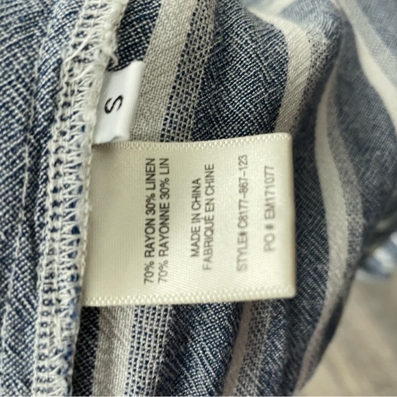 Cloth & Stone jumpsuit Chambray Cropped Wide Leg linen blend Size small - Picture 9 of 9